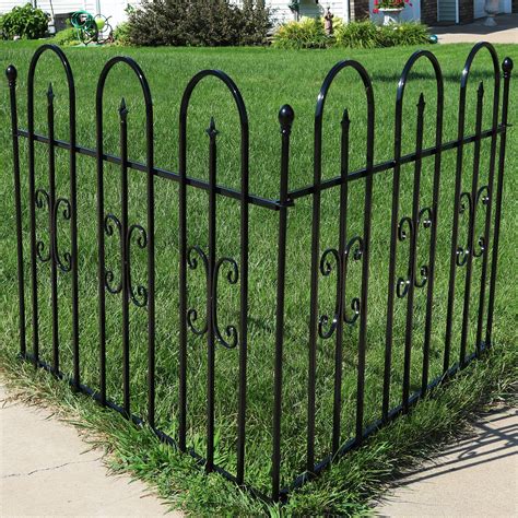 Sunnydaze 2-Piece Decorative Finial Garden Landscape Metal Border Fence ...