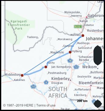 What is the driving distance from Upington South Africa to Mafikeng South Africa? Google Maps ...