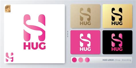 Premium Vector | Hug vector illustration minimal logo design blank name ...