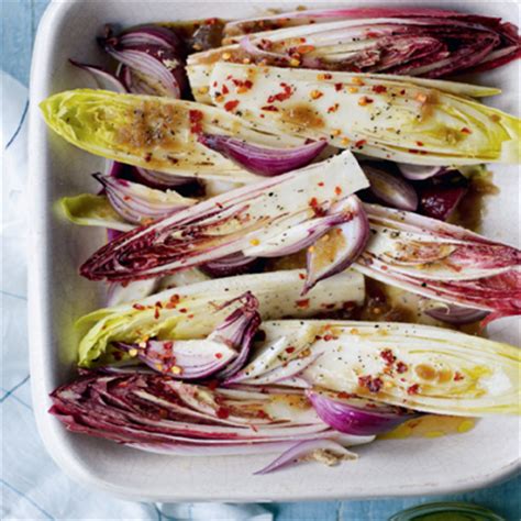 Baked chicory with caramelised onions