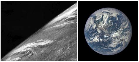 First photo of Earth taken from space in 1946 vs one taken in 2015 : r ...