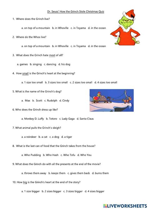 The grinch worksheet | Christmas teaching, Art activities for toddlers, Christmas worksheets