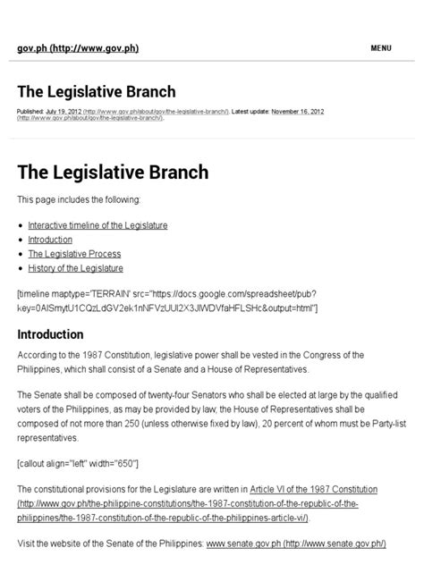 The Legislative Branch | PDF