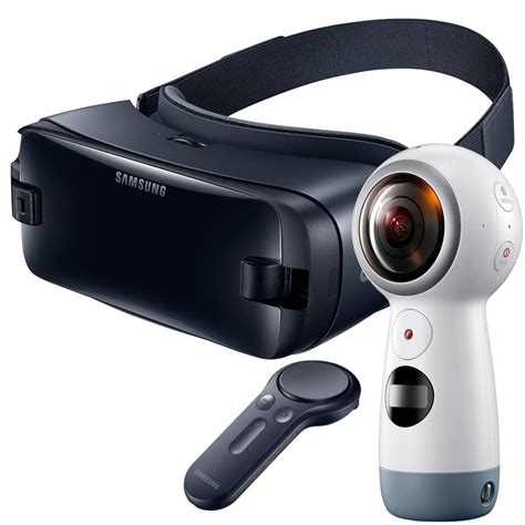 Samsung Gear VR Virtual Reality Headset and Gear 360 Real 4K VR Camera (2017 Edition) Package ...