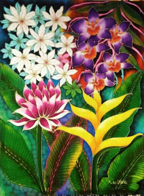 Flowers - Batik Painting - Sarawak Craft Council