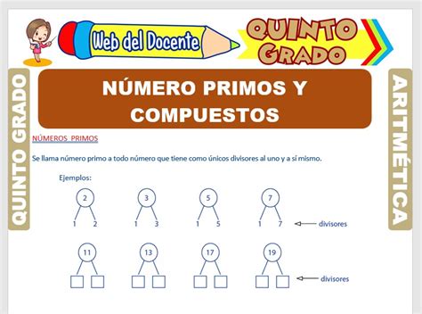 Números Primos y Compuestos para Quinto Grado de Primaria – Web del Docente