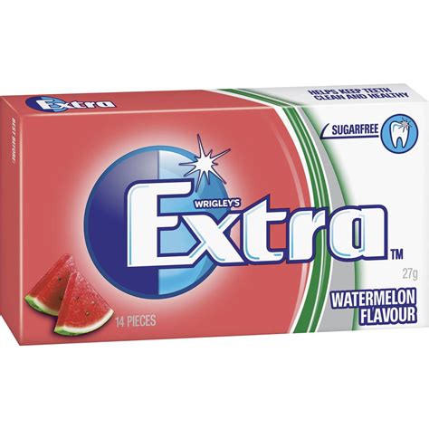 Extra Watermelon Chewing Gum Sugar Free 27g | Woolworths