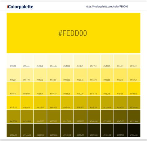 Pantone Yellow C Color | Hex color Code #fedd00 information | Hsl | Rgb | Pantone
