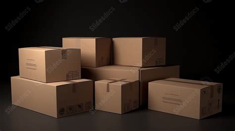 Parcel Packaging Ready For Shipping 3d Rendered Brown Cardboard Boxes Powerpoint Background For ...