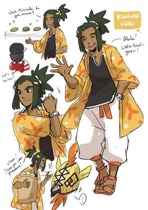 Just finished pokemon sun... And really want to draw grown-up Hau as kahuna! /Want to draw ...