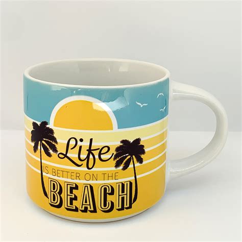 Groovy Retro Beach Stackable Coffee Mug - 15 oz - Set of 2 Mugs ...