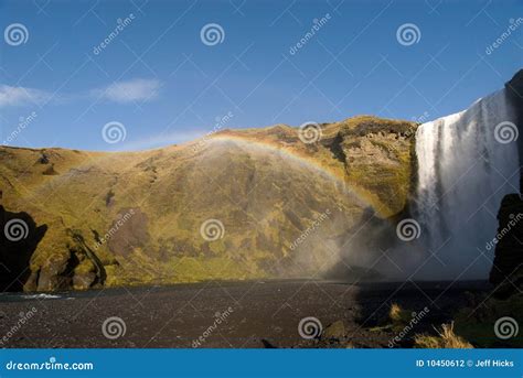 Skogafoss rainbow stock photo. Image of iceland, rainbow - 10450612