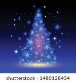Photo of pink and blue glowing tree | Free christmas images