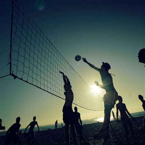 Sunset Beach Volleyball Sports iPad Wallpapers Free Download