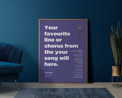 Custom Song Poster Print, Wall Art, Personalised Printable Poster, Downloadable Poster, | Numonday