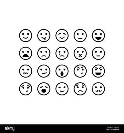 Emotion feedback scale. Smile, emoji or faces with emotions of joy ...