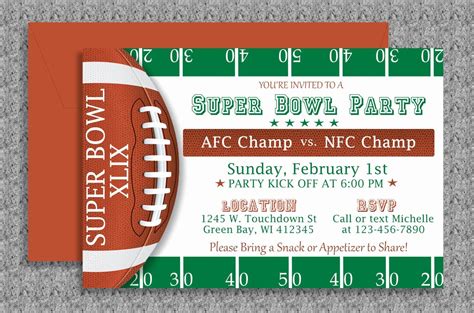 Super Bowl Invitations Templates