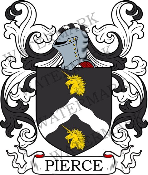 Pierce Family Crest Digital Download Pierce Coat of Arms JPG File Heraldry, Genealogy, Ancestry ...