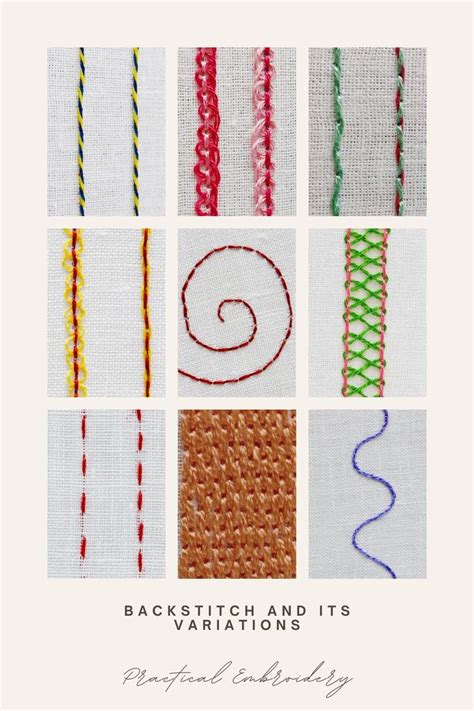 Backstitch and its variations - hand embroidery stitches | Diy ...