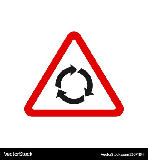 Triangle roundabout traffic sign Royalty Free Vector Image