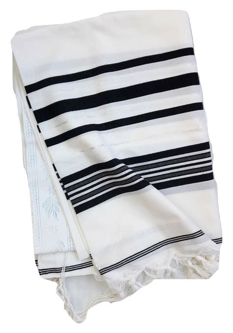 Kosher Tallit Talis Prayer Shawl 100% Wool 43X63"/110x160cm israel Black stripes - Tallis ...