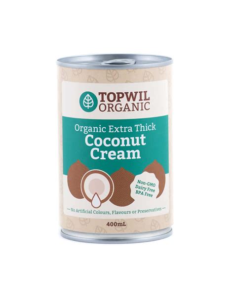 Topwil Organic Extra Thick Coconut Cream 400ml - LiveLife