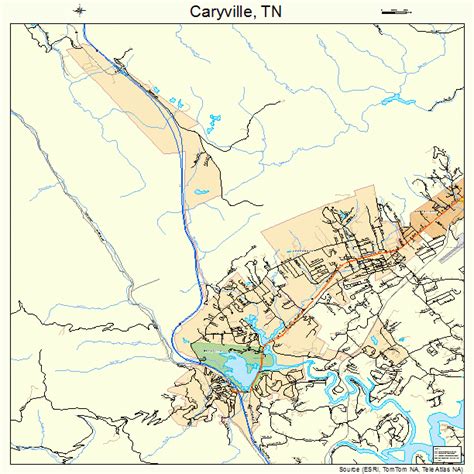 Caryville Tennessee Street Map 4711360