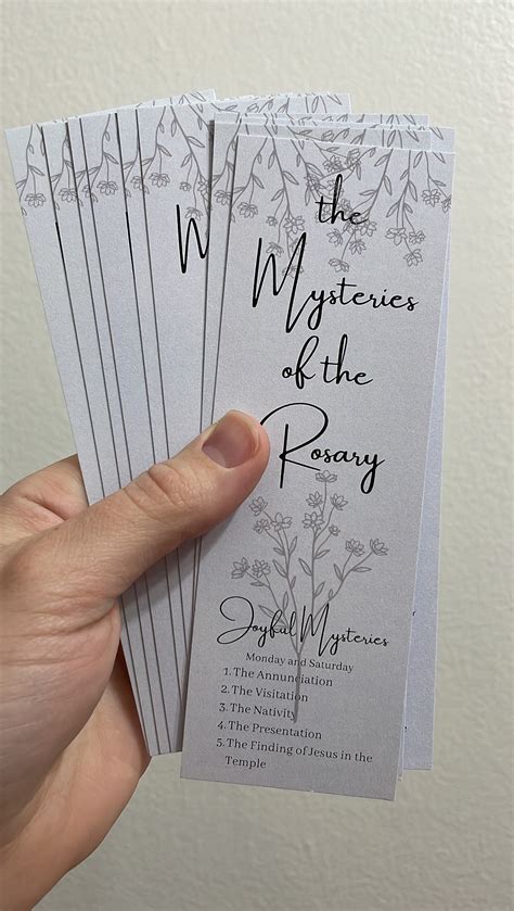 10 Mysteries of the Rosary Bookmarks Catholic Bookmarks - Etsy