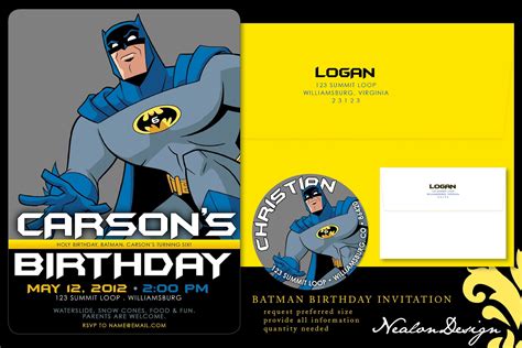 Nealon Design: BATMAN Birthday Invitation