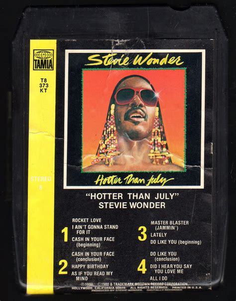 Stevie Wonder - Hotter Than July 1980 TAMLA MOTOWN A23 8-TRACK TAPE