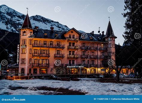 The Ski Resort Cortina D`Ampezzo in the Dolomites in Winter Editorial ...