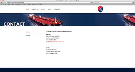 Principal Maritime Management Website on Behance