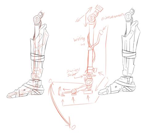 prosthetic leg doodles from the other day : r/ClipStudio