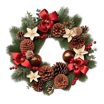 Top View Of Decorative Festive Christmas Wreath Isolated, Flat Lay, Christmas Flatlay, Christmas ...