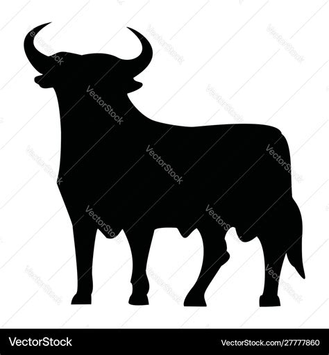 Bull silhouette Royalty Free Vector Image - VectorStock