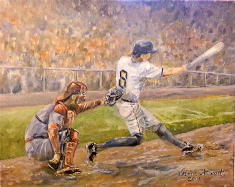 Game Baseball Oil Painting By Marina Stewart | absolutearts.com