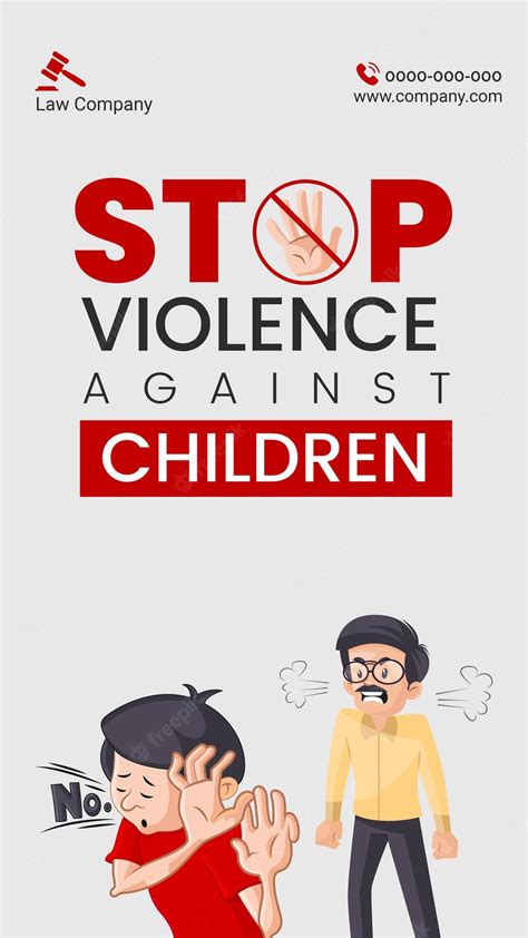 Premium Vector | Stop violence against children portrait template design