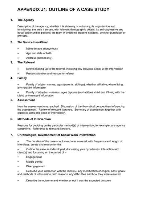 Outline of a Case Study