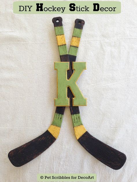 DIY Hockey Stick Decor | Hockey decor, Hockey bedroom, Hockey crafts