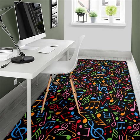 Music Note Colorful Themed Print Area Rugs - JTAMIGO.COM