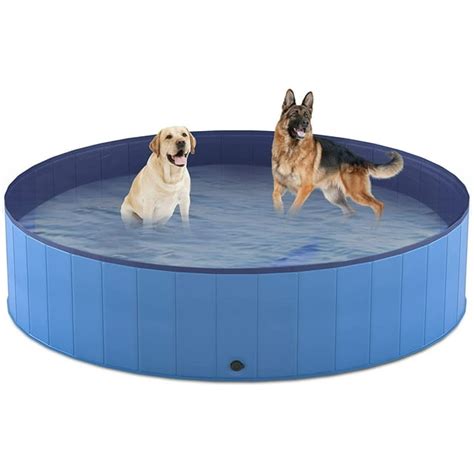 Foldable Dog Pool, Collapsible Hard Plastic Dog Swimming Pool, Portable Bath Tub for Pets Dogs ...