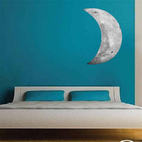 Crescent Moon Wall Decal Outer Space wall Mural Moon Wall Decor Remova ...