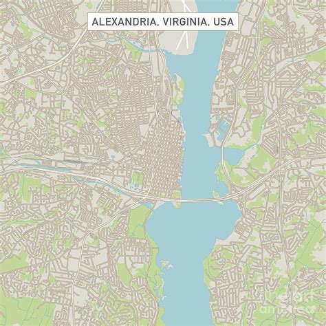 Alexandria Virginia US City Street Map Digital Art by Frank Ramspott - Pixels