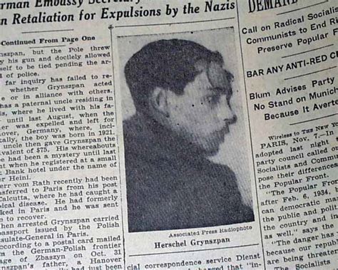 HERSCHEL GRYNSZPAN Ernst vom Rath Killed - KRISTALLNACHT Prelude 1938 Newspaper | eBay