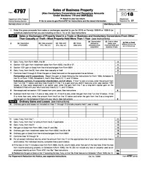 IRS Form 4797 2018 - Printable & Fillable Sample in PDF