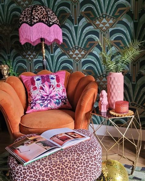 Kitsch Art Deco Maximalism in a Colorful Interior
