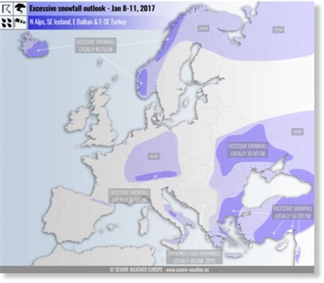 Excessive snowfall forecast in some areas of Europe for Jan 8-11, 2017 -- Earth Changes -- Sott.net