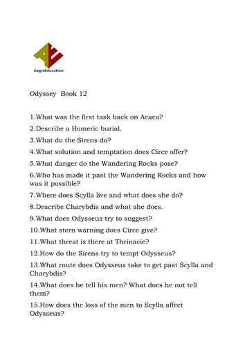 Odyssey Book 12 | Teaching Resources