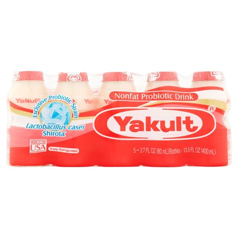 Yakult Fat-Free Probiotic Drink, 2.7 Fl Oz, 5 Ct - Walmart.com - Walmart.com