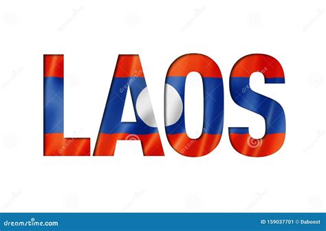 Laos Map Flag. 3D Rendering Laos Map And Flag On Asia Map. The National ...